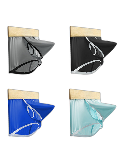 4 Pack Men's Ice Silk Breathable Separate Ultra-Thin Trunks