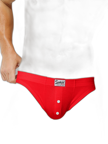 2 Pack Men's Premium Comfortable Fabric Low-Rise U-Shaped Button Fly Briefs