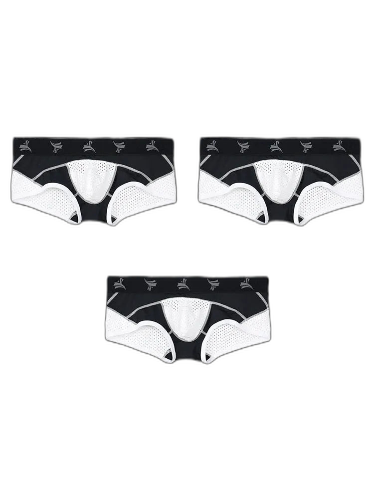 3 Pack Nylon Mesh Breathable U-Pouch Trunks