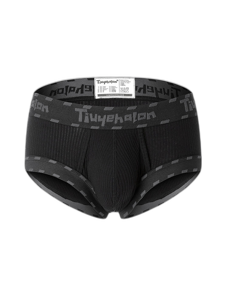 Men's Threaded Fabric Pouch Trunks With Fly