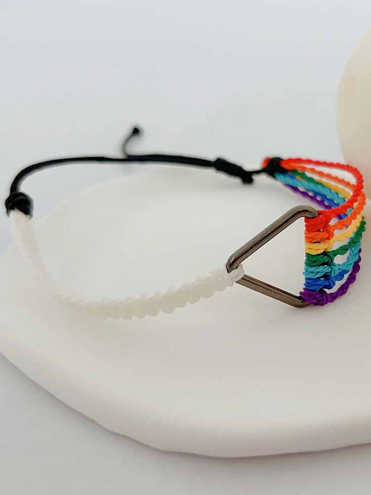 Rainbow Woven Triangle Pride Bracelet