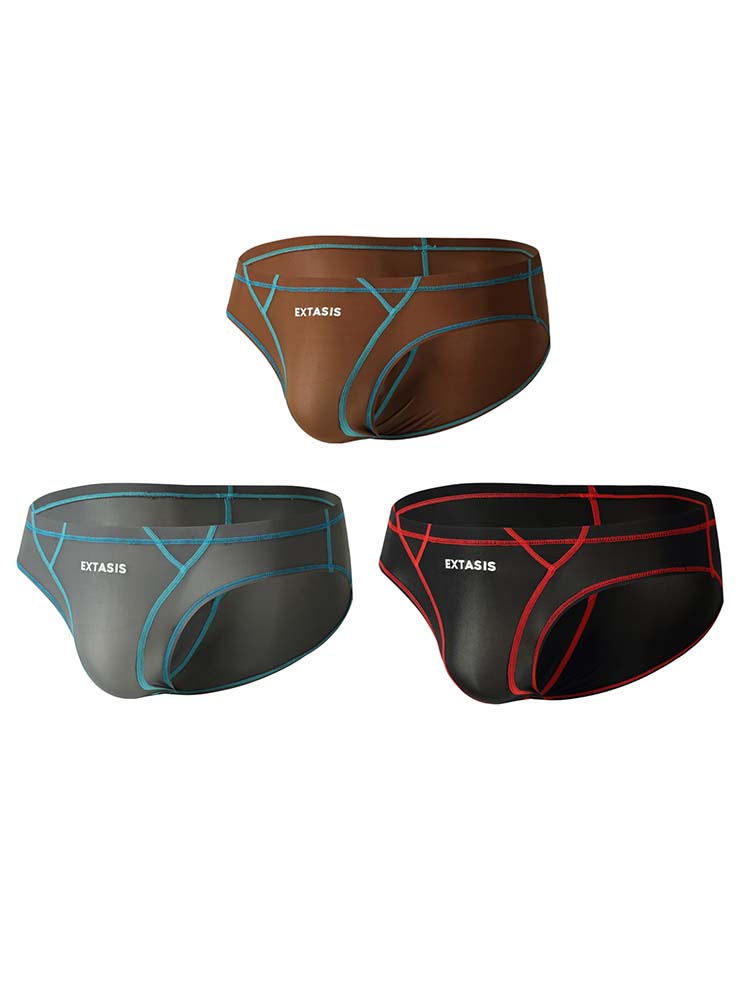 Men's Sexy Elastic Patchwork Color-Blocked Briefs