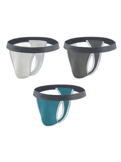 3 Pack Men's Contoured Pouch Ice Silk Thong
