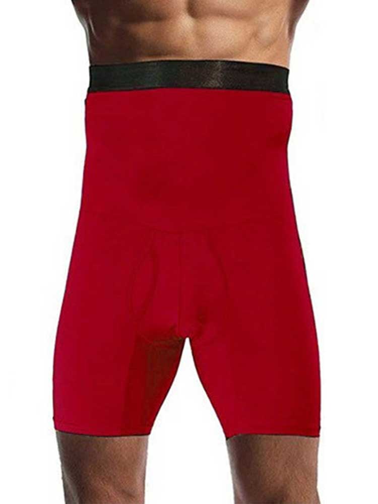 Men's Solid Color High Waist Shaping Boxer Shorts