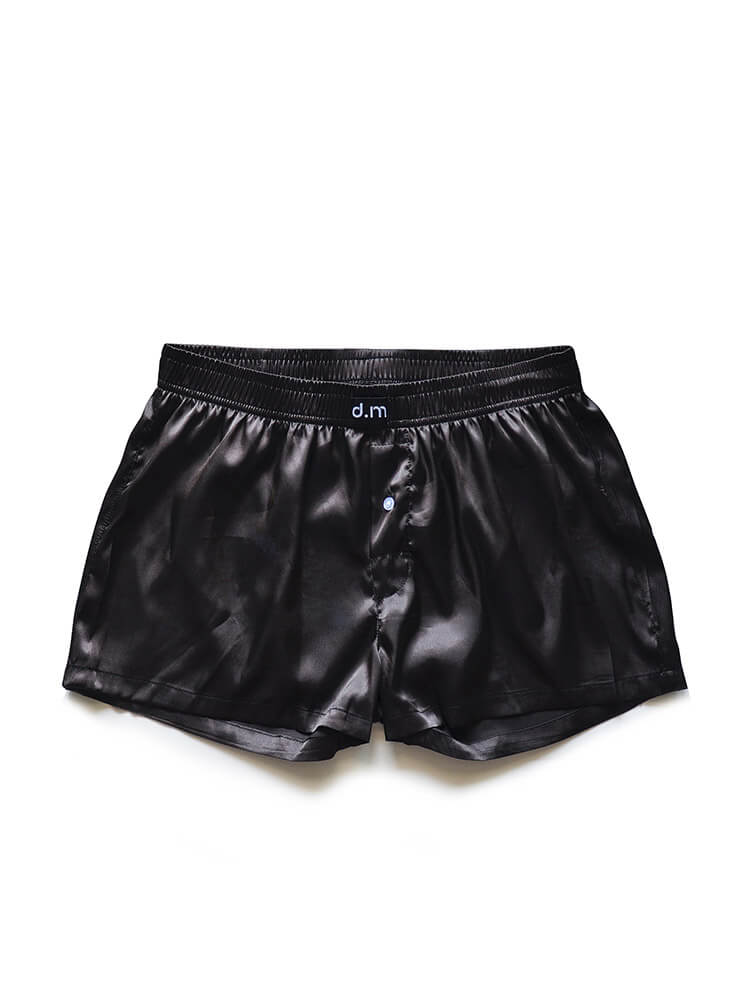 D.M Men's Loose Silky Simulated Silk Boxer Briefs