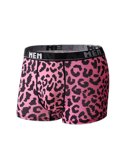 4-Pack Men's Leopard Print Mid-Rise Breathable Trunks