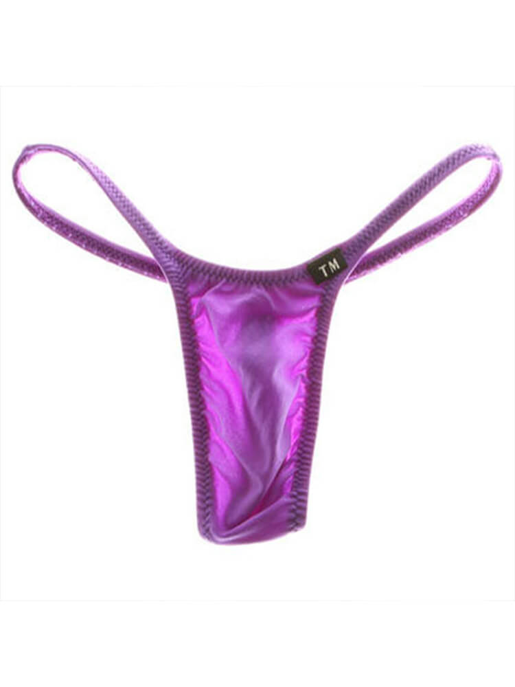 Men's Solid Color Sexy Low Waist Thin Thong