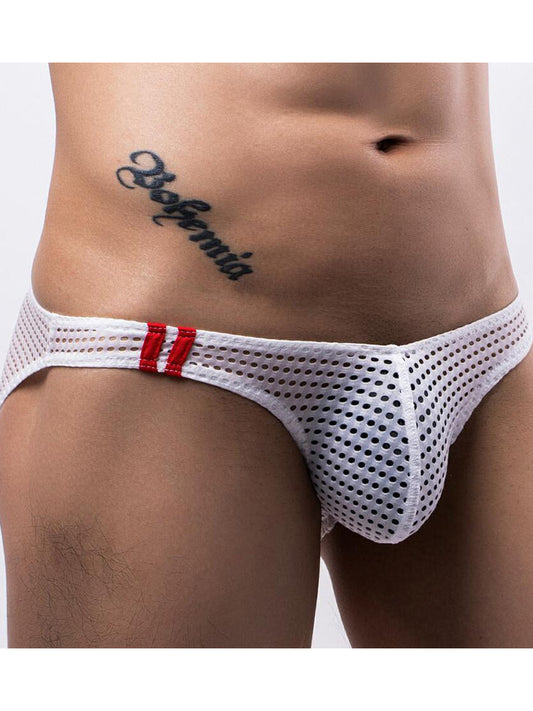 Men's Mesh Sexy Low Waist Spandex Briefs