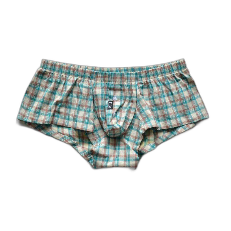 D.M. Low Rise Sexy Plaid Home Boxer Briefs