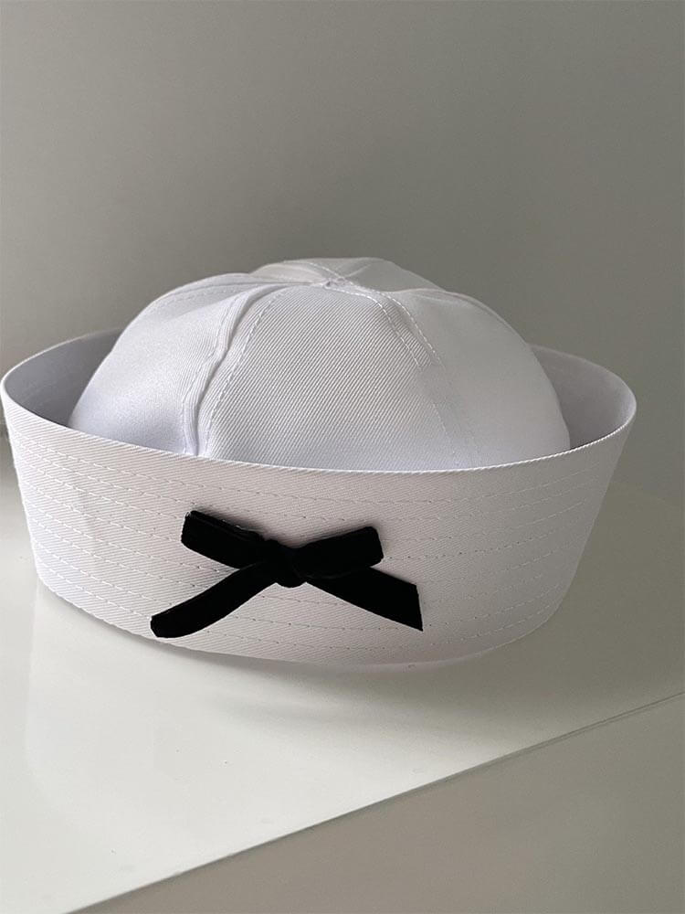 Cosplay Bow Embroidery Party Navy Sailor Hat