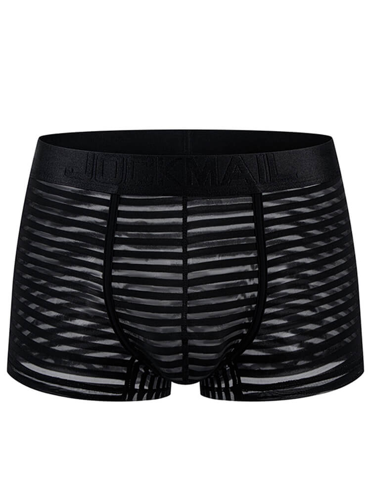 Men's Lightweight Sheer Striped U-Pouch Trunks