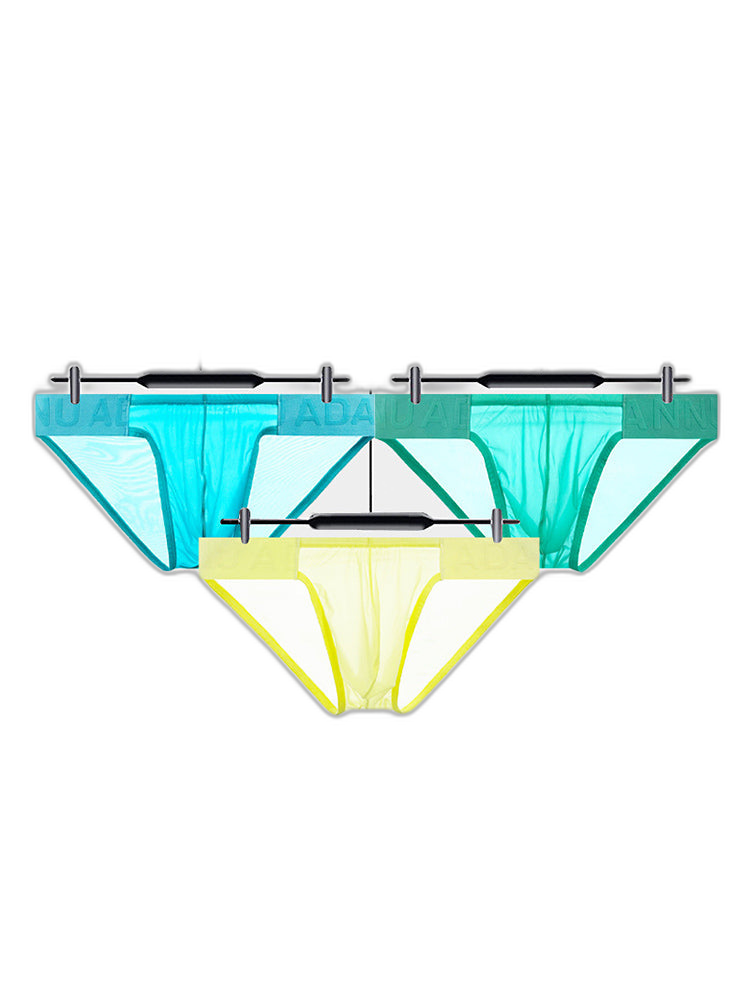 3 Pack Men's Semi-Transparent Comfortable High-Stretch Quick-Dry Bikini
