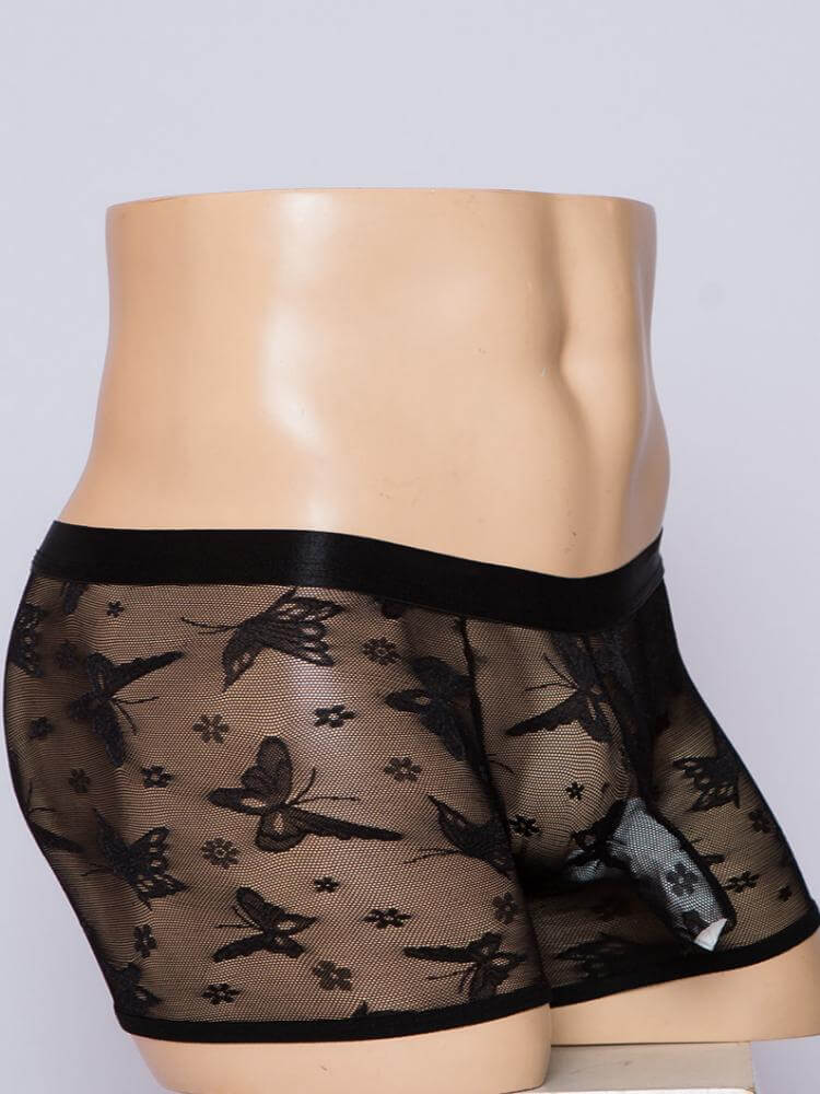 Men's Sexy Sheer Mesh Form-Fitting Boxer Briefs