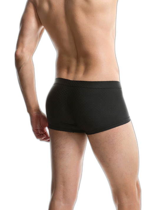 Men's Low-Rise Mesh Trunks – Breathable Nylon with 3D Pouch Support