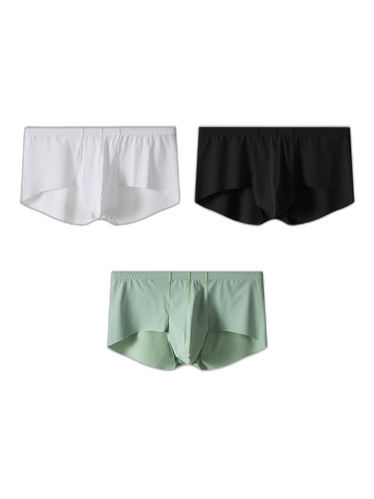 3 Pack Men's Contoured Pouch Seamless Trunks
