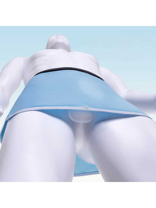 Men's Gun Bullet Separation Crotchless Skirt Trunks