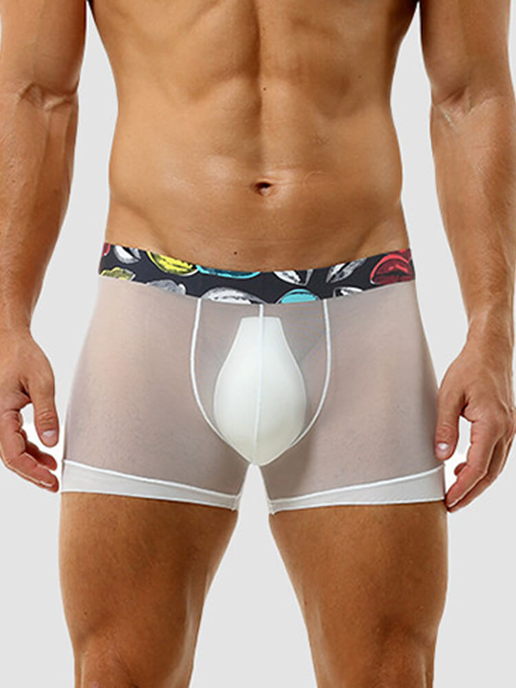 Men's Lightweight Seamless Sheer Ice Silk Boxer Briefs