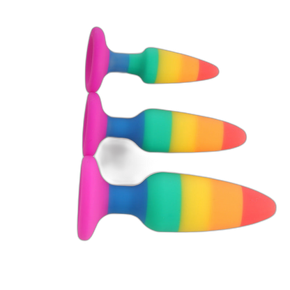 Rainbow Silicone Butt Plug