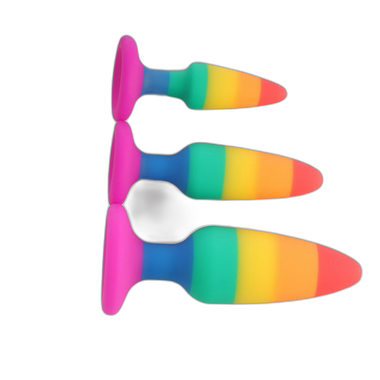 Rainbow Silicone Butt Plug