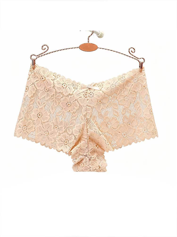 Men's Sexy Openwork Jacquard Lace Boxer Briefs