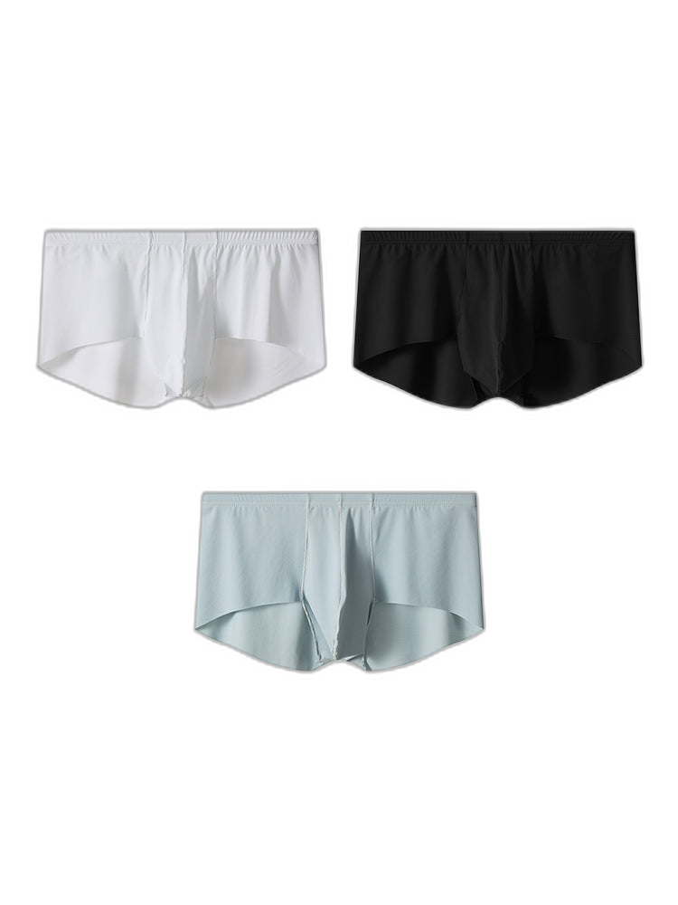 3 Pack Men's Contoured Pouch Seamless Trunks