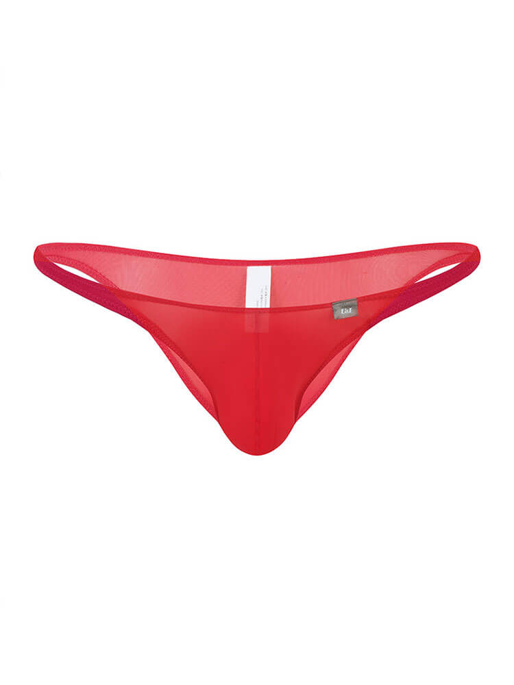 Men's Sexy Semi-Covering Low-Rise Ice Silk Briefs