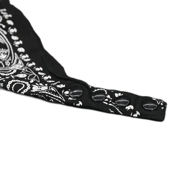 Mr.S Leather Zipper Pocket Neck Hanky - Black