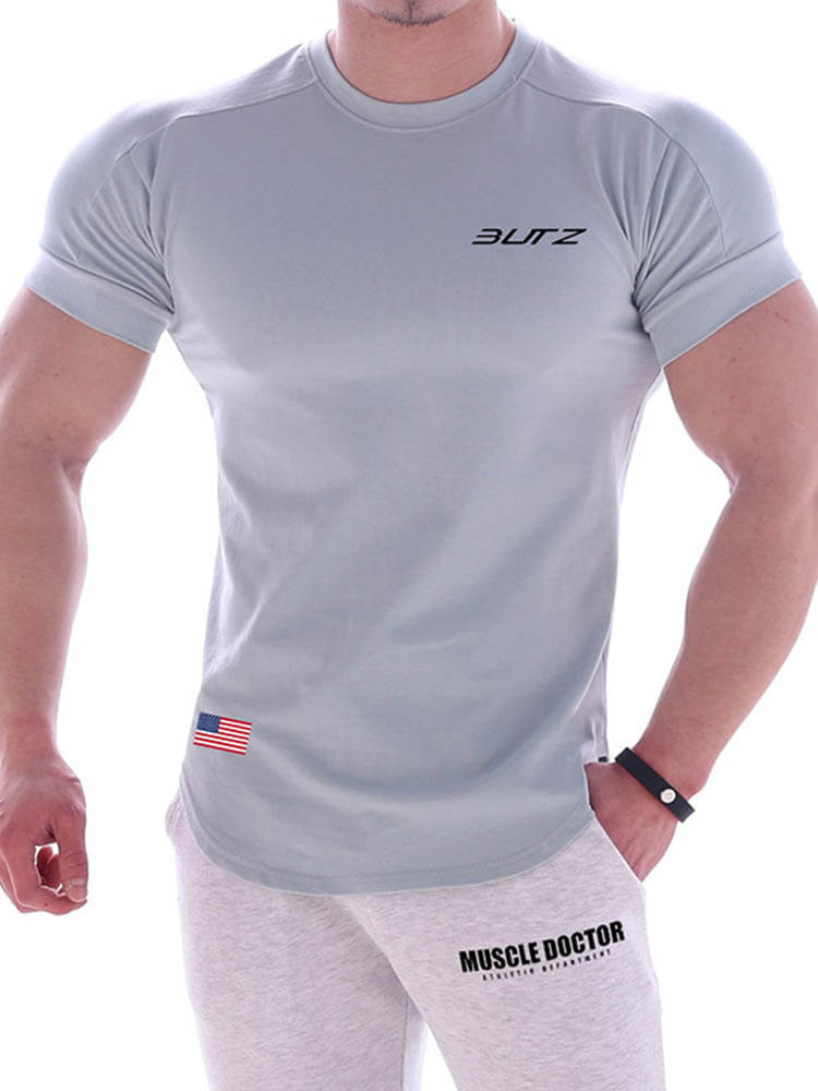 Men's Solid Color Quick-Dry Fitness Sports T-shirt
