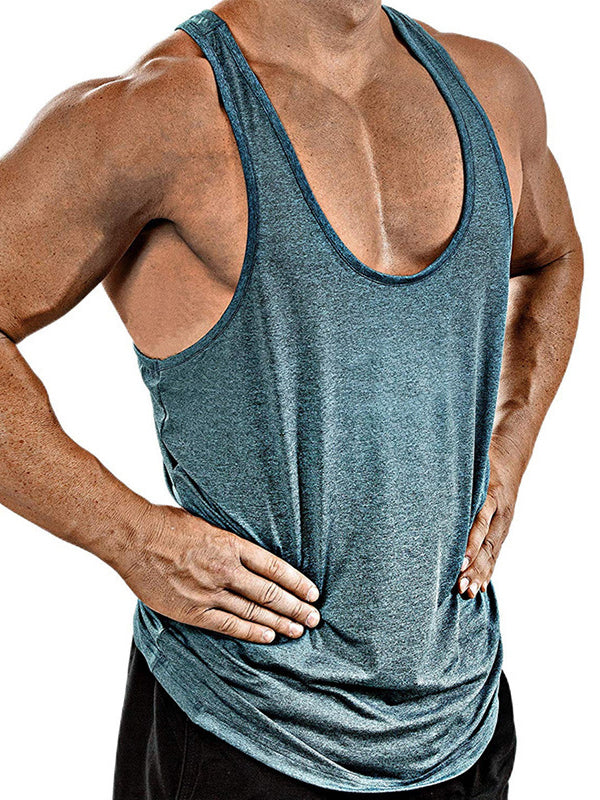 Solid Color V-neck Fitness Sleeveless Tank