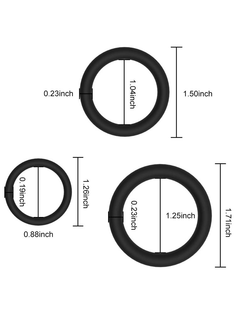 3-Pack Luminous Silicone Sperm Locking Ring