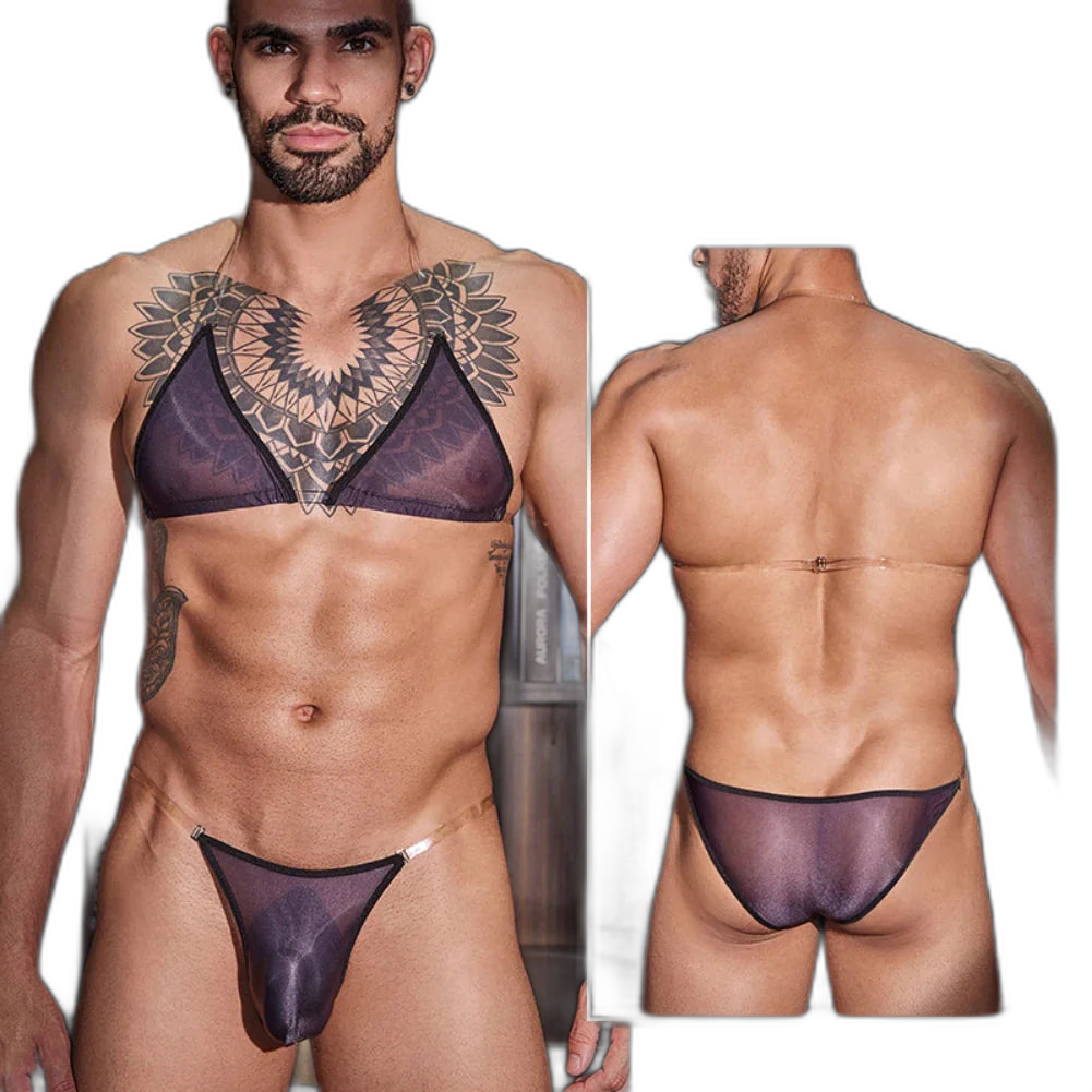 Ultra-Thin Gay Bikini Underwear Set