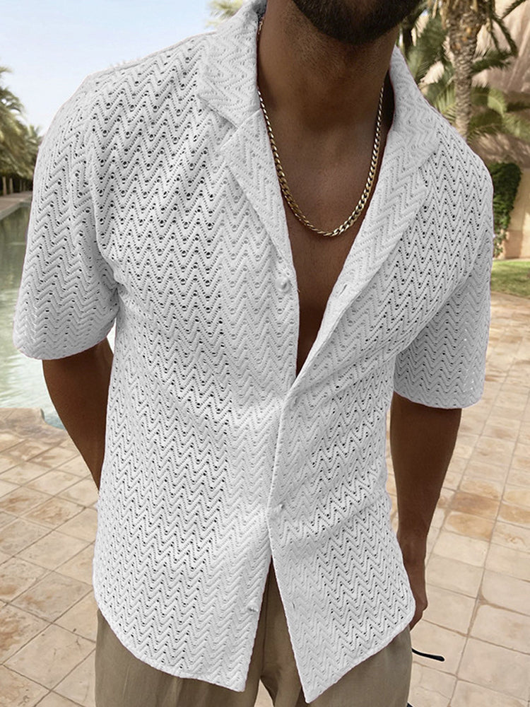 Men's Lace Cutout Shirt