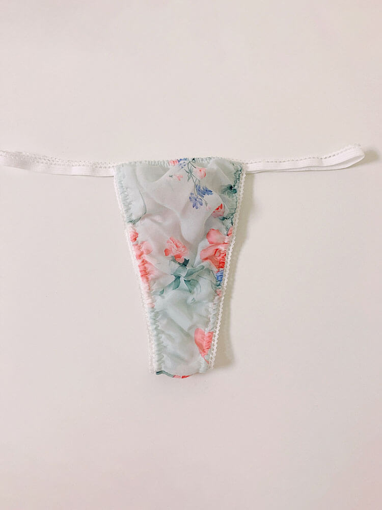 Men's Printed Design Thin Waist Pouch Thong