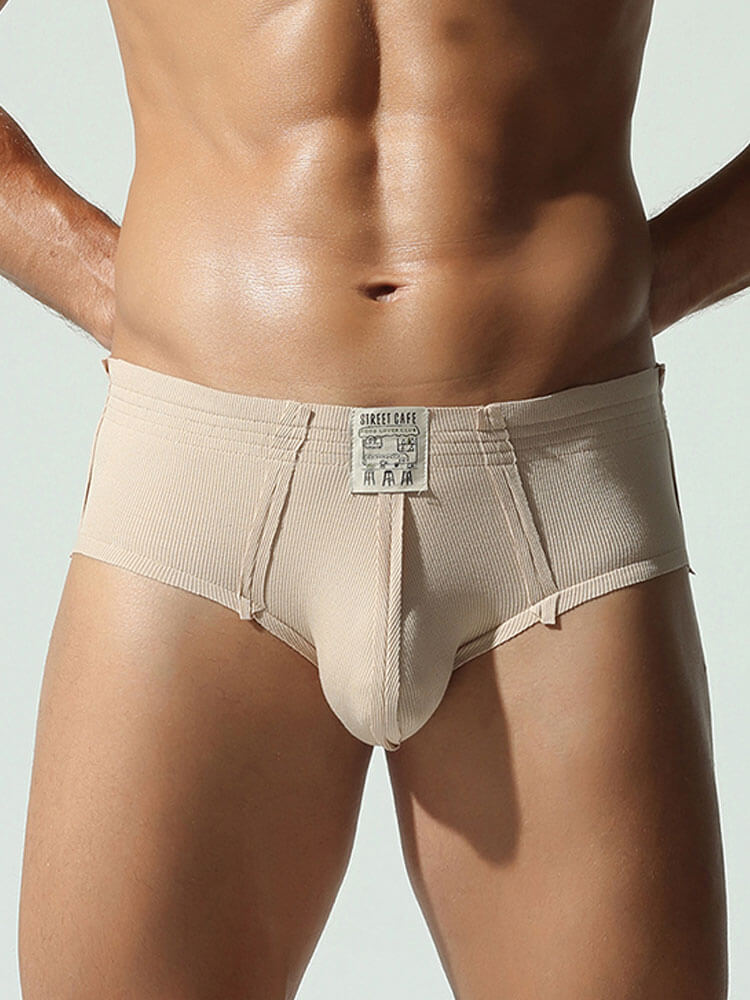 Men's Sexy Solid Color Stretch Rayon Breathable Briefs