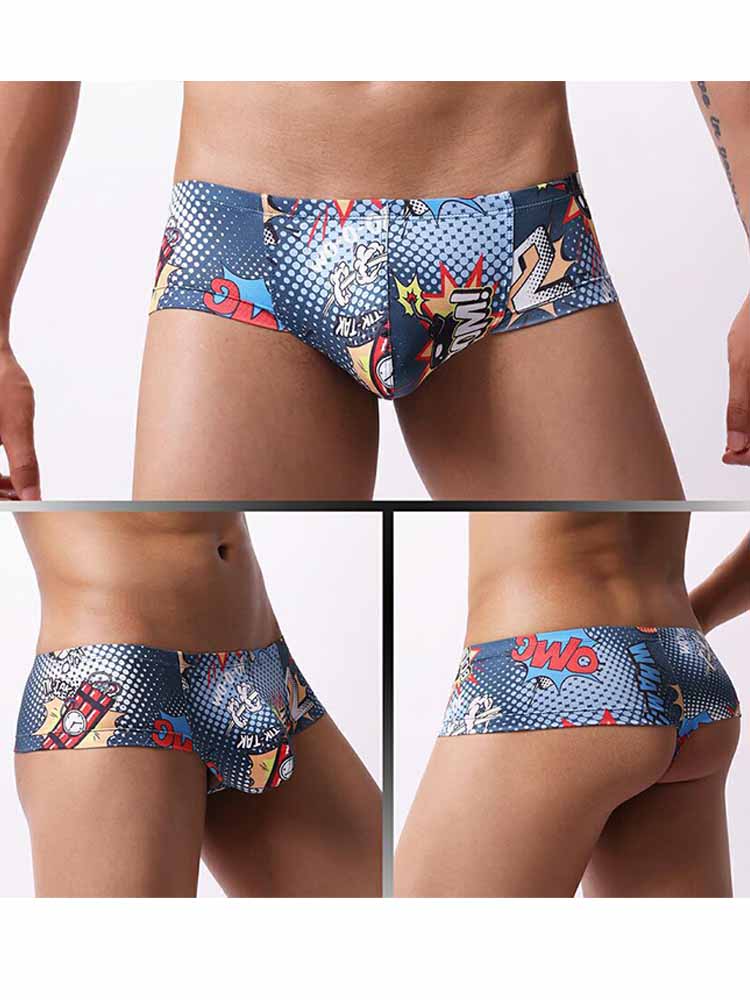 Men's Art Printed U-shaped Mesh Boxer Briefs