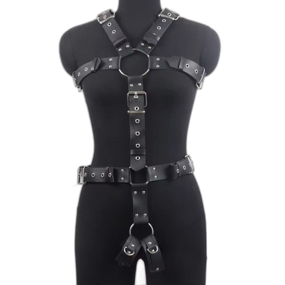Full Torso Adjustable Leather Harness