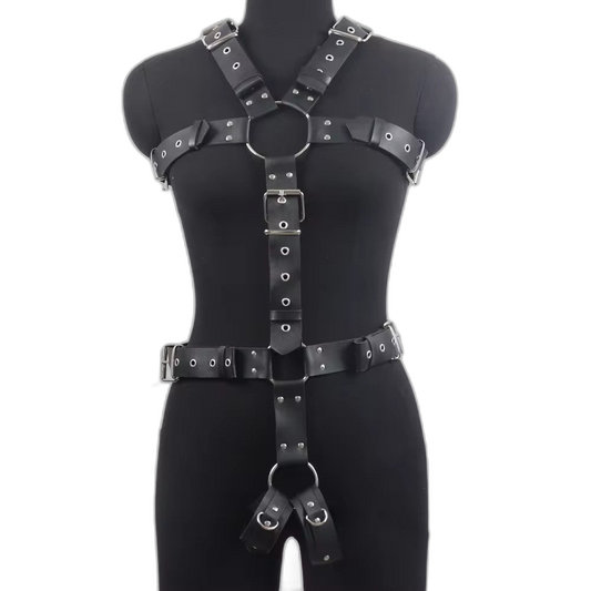 Full Torso Adjustable Leather Harness