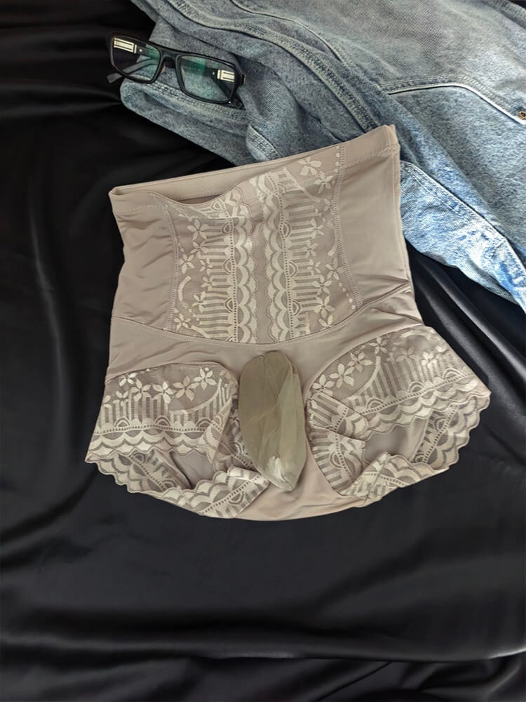 Men's Slim-Fit Waist-Cinching Jacquard Trunks
