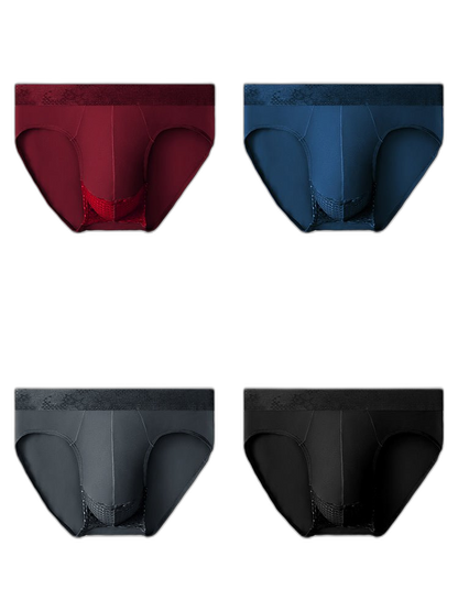 4 Pack Men's Comfortable Thin Pouch Breathable Mesh Briefs