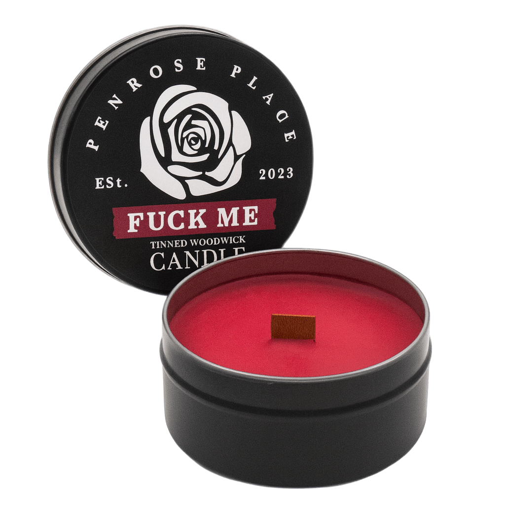 FUCK ME Tinned Woodwick Candle Wild Berry