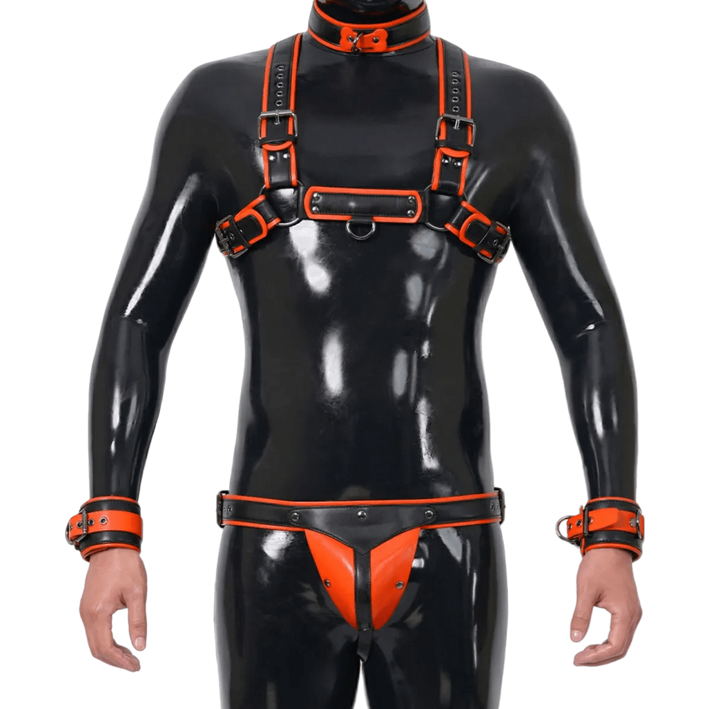 Furrjoi Harness, Cuff, Collar, Lead Underwear Bundle Orange