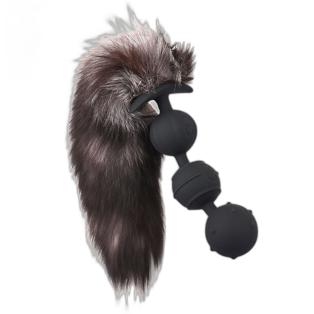 Caden - Silicone Anal Beads - 3 Beads with Tail