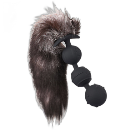 Caden - Silicone Anal Beads - 3 Beads with Tail