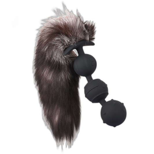 Caden - Silicone Anal Beads - 3 Beads with Tail