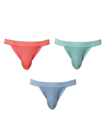 3 Pack Men's Breathable Mesh Odor-Resistant Solid Color Sexy Briefs