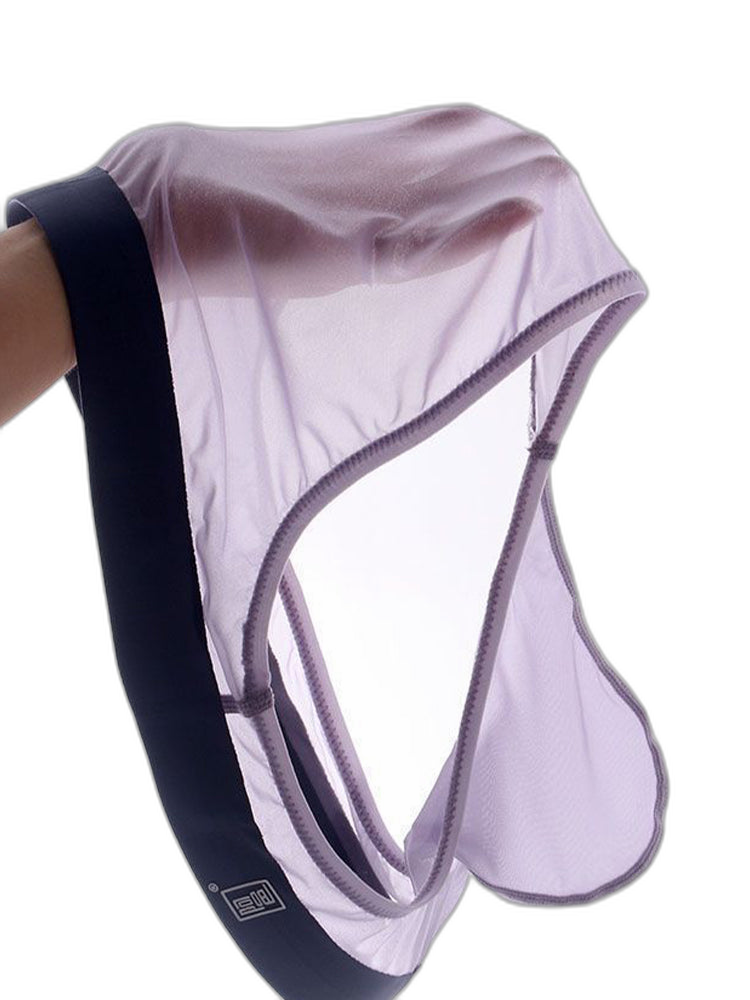 Men's Ultra Thin Ice Silk See-through Briefs