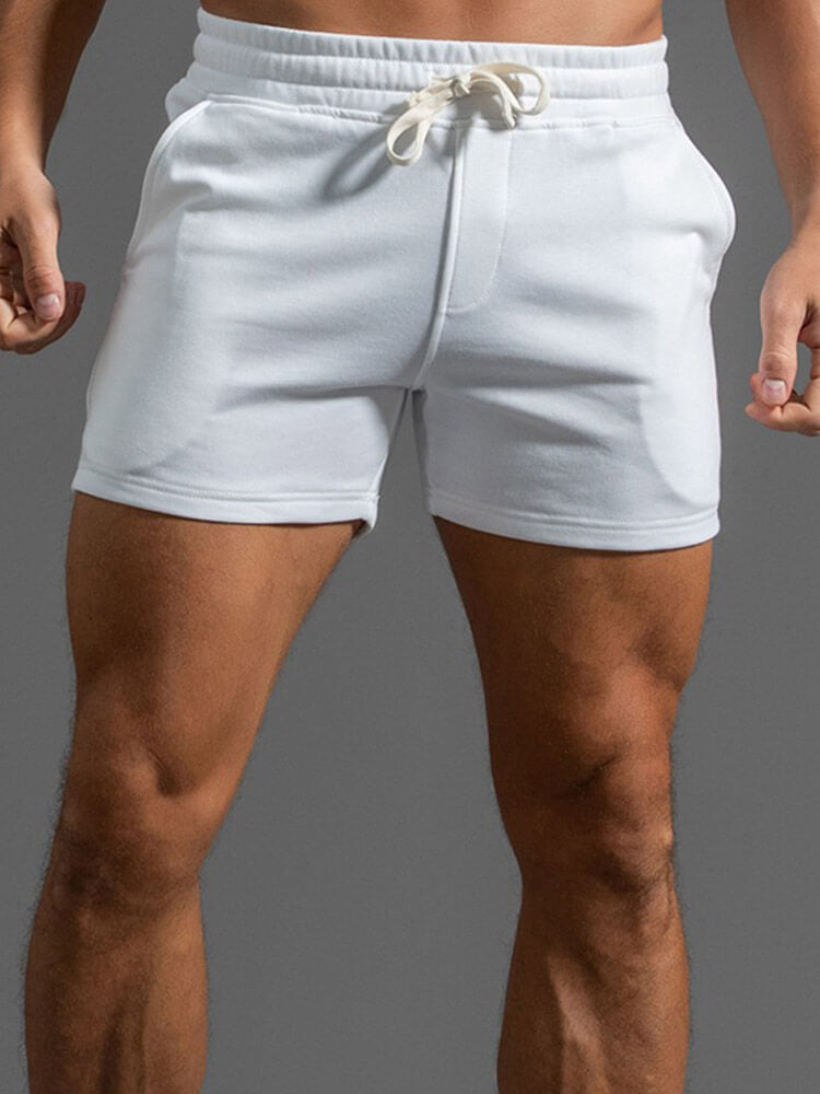 Men's Casual Solid Cotton Gym Shorts