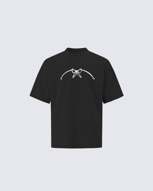 Studded Abstract Line Art Graphic Tee