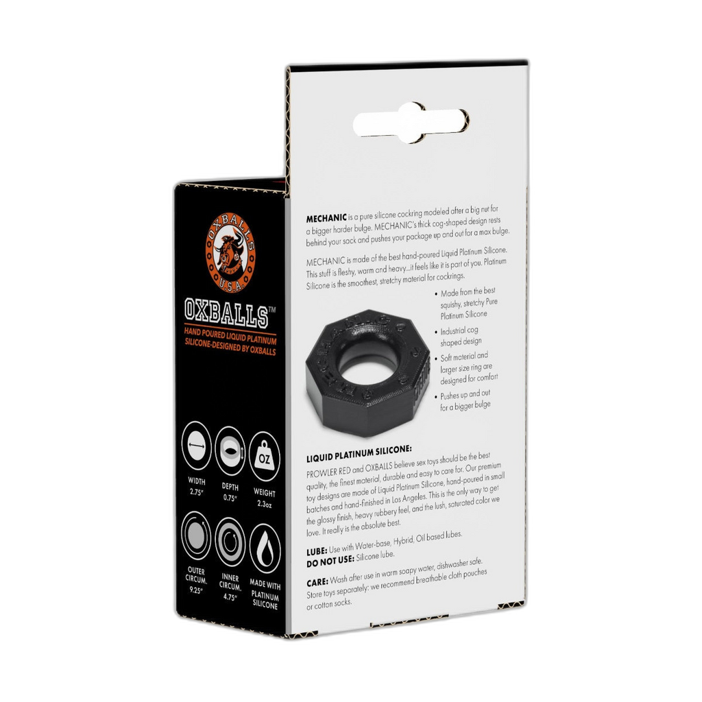 Prowler RED By Oxballs Mechanic Cock Ring Black