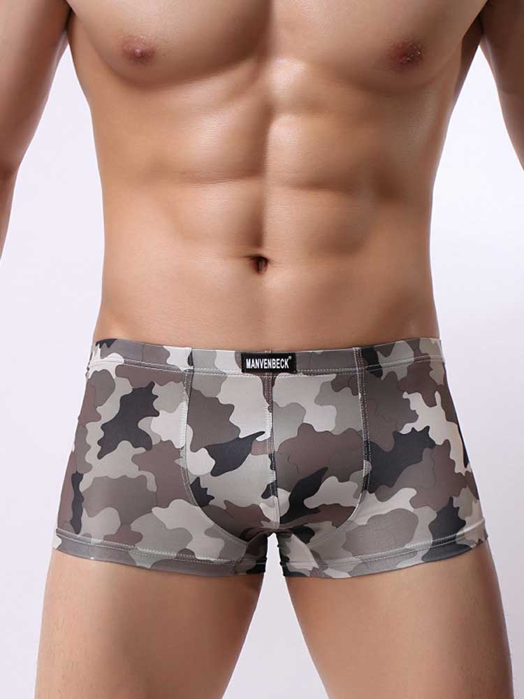Men's Camouflage Print Low Rise Trunks